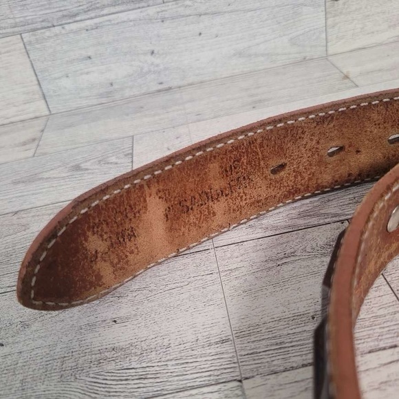 Men's Double J Saddlery Western Brown Leather Jack Daniel's Cowboy Belt Size 32 - Picture 3 of 5